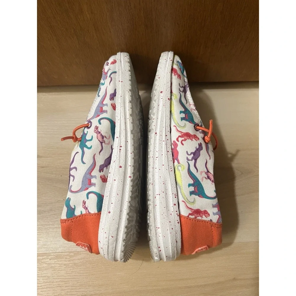 Hey Dude‎ Wendy Youth White Dino Print Slip On Shoe US 2